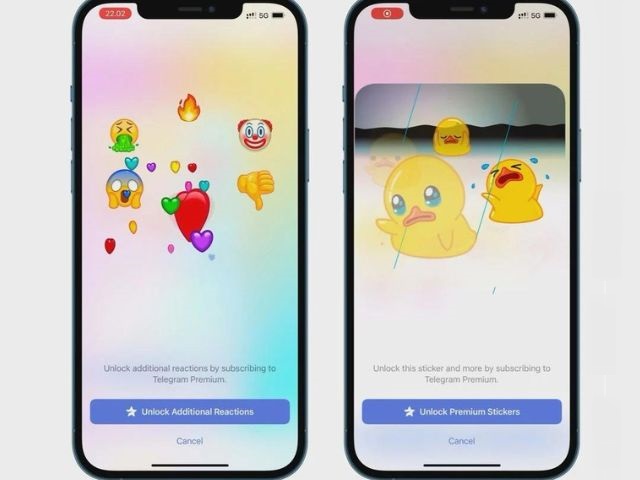 టెలిగ్రామ్ ప్రీమియం స్టిక్కర్లు మరియు ప్రతిచర్యలు